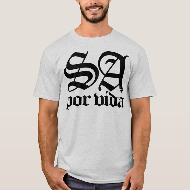 SATX POR VIDA 210 for Life Old English Black T-Shirt (Front)