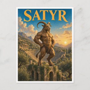 Satyr, Gothic Fantasy Monster Postcard