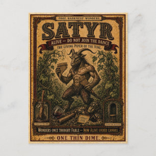 Satyr, Vintage Circus Monster Postcard