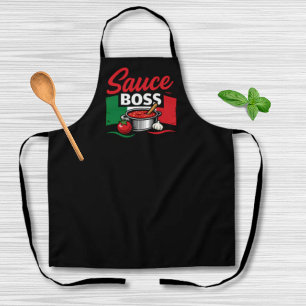 Sauce Boss - Funny Italian Black Apron