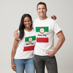 Sauce Day Italian Flag Heart Nonna Custom Photo T-Shirt