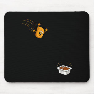 Sauce Dive Funny Flying Chicken Nugget Cartoon Mouse Pad