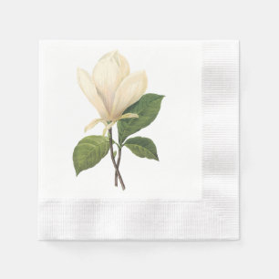 saucer magnolia(Magnolia soulangiana) by Redouté Napkin