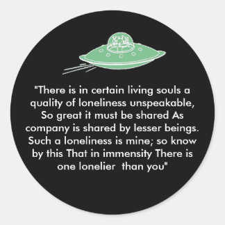 saucer of lonliness classic round sticker
