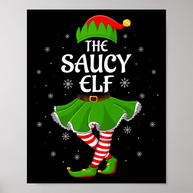 Saucy Elf Christmas Family Girls Women Elf Squad X Poster (Front)