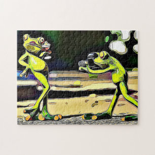 Saucy Frogs Jigsaw Puzzle