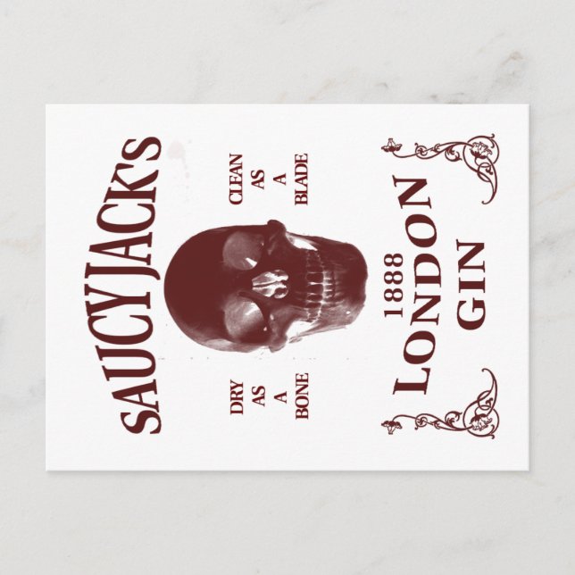 Saucy Jack's London Gin Postcard (Front)