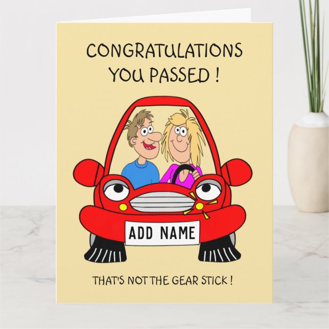 Saucy just passed driving test card (Front)