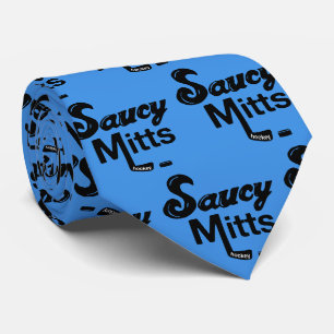 Saucy Mitts Hockey Tie Blue