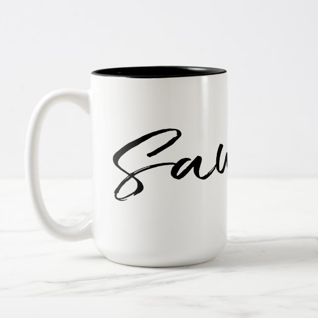 Saudade Black Two-Tone Coffee Mug (Left)