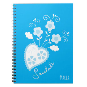 Saudade means I miss you Portuguese heart Notebook