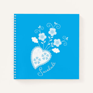 Saudade means I miss you Portuguese heart Notebook
