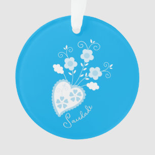 Saudade means I miss you Portuguese heart Ornament