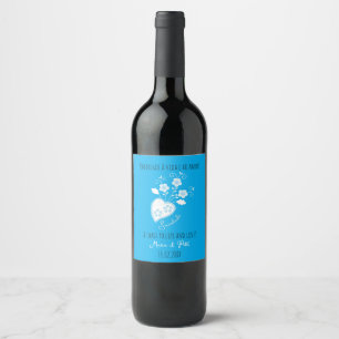 Saudade means I miss you Portuguese heart Wine Label