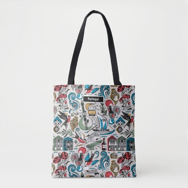 Saudade // popular motifs from Portugal Tote Bag (Front)