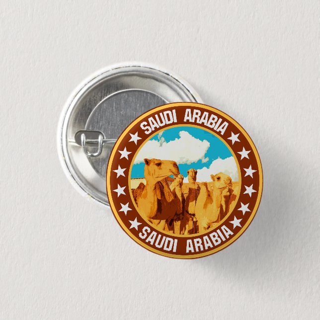 Saudi Arabia                                       3 Cm Round Badge (Front & Back)