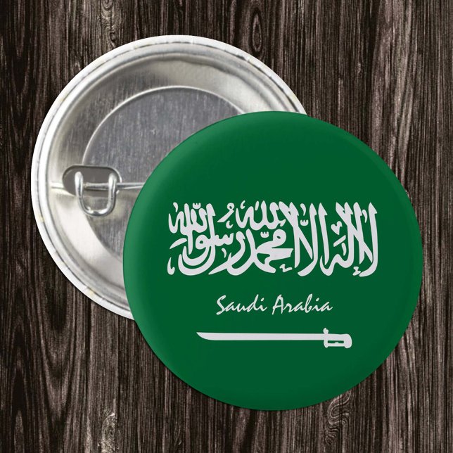 Saudi Arabia button, patriotic Saudi Arabian Flag 3 Cm Round Badge (Creator Uploaded)