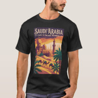 Saudi Arabia Desert Illustration Travel Art Retro