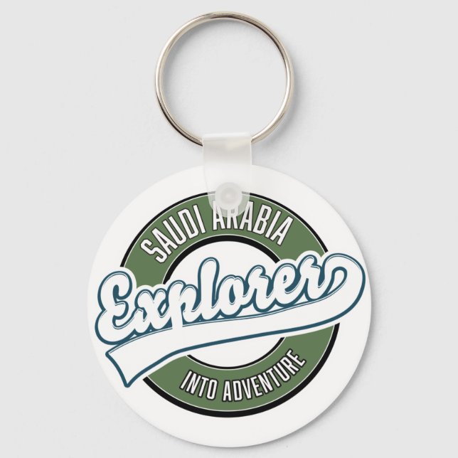 Saudi Arabia explorer into adventure logo Key Ring (Front)