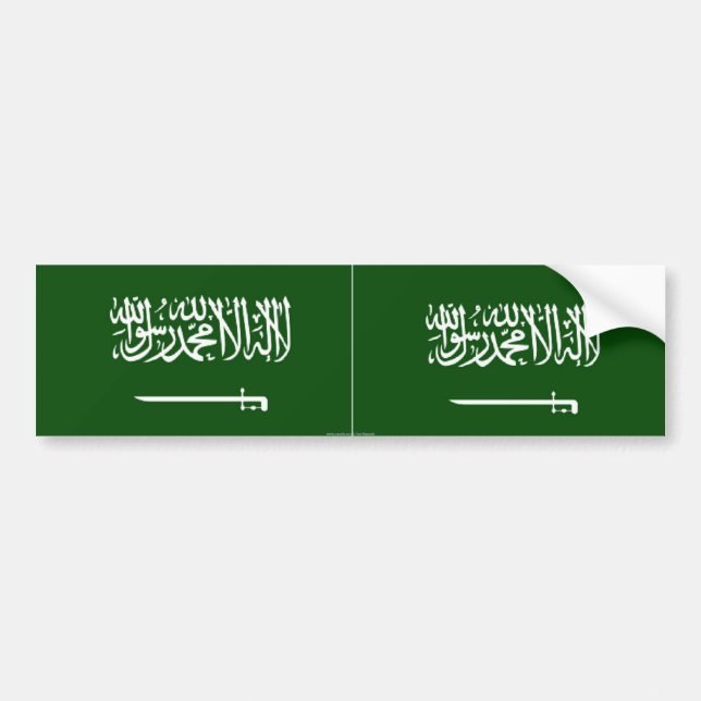 Saudi Arabia flag bumper sticker (Front)