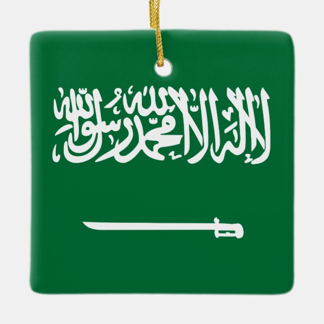 Saudi Arabia Flag Ceramic Ornament (Front)