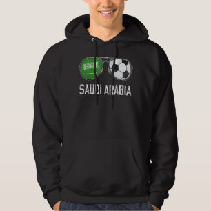 Saudi Arabia Flag & Football Sunglass Saudi Fan Hoodie
