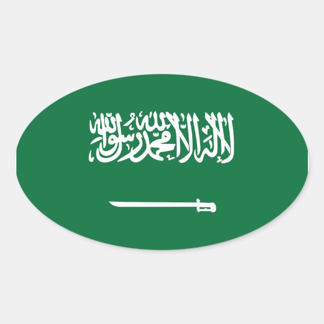 Saudi Arabia Flag Oval Sticker (Front)