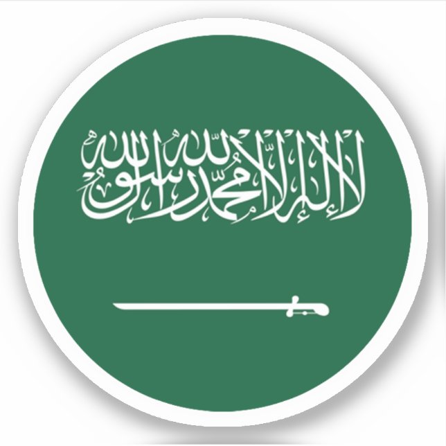 Saudi Arabia Flag Round Sticker (Front)
