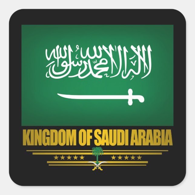 Saudi Arabia Flag Square Sticker (Front)