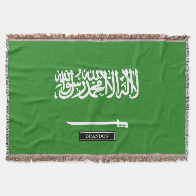 Saudi Arabia Flag Throw Blanket (Front)