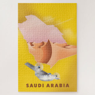 Saudi Arabia illustrated travel poster. Jigsaw Puzzle