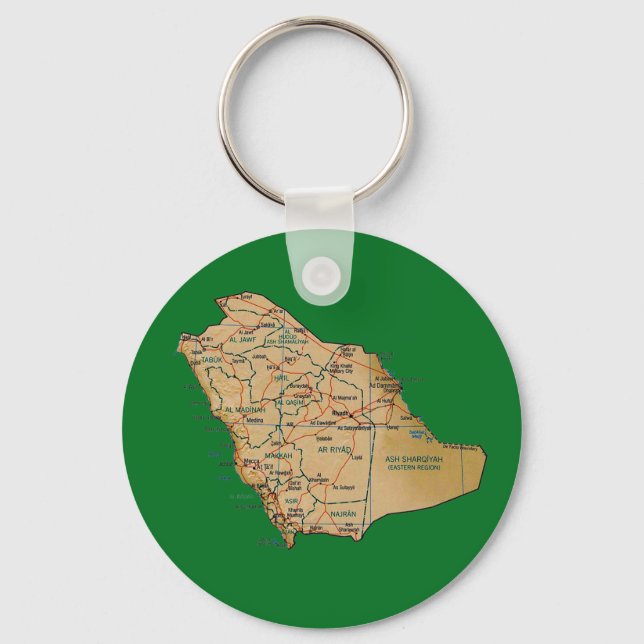 Saudi Arabia Map Keychain (Front)