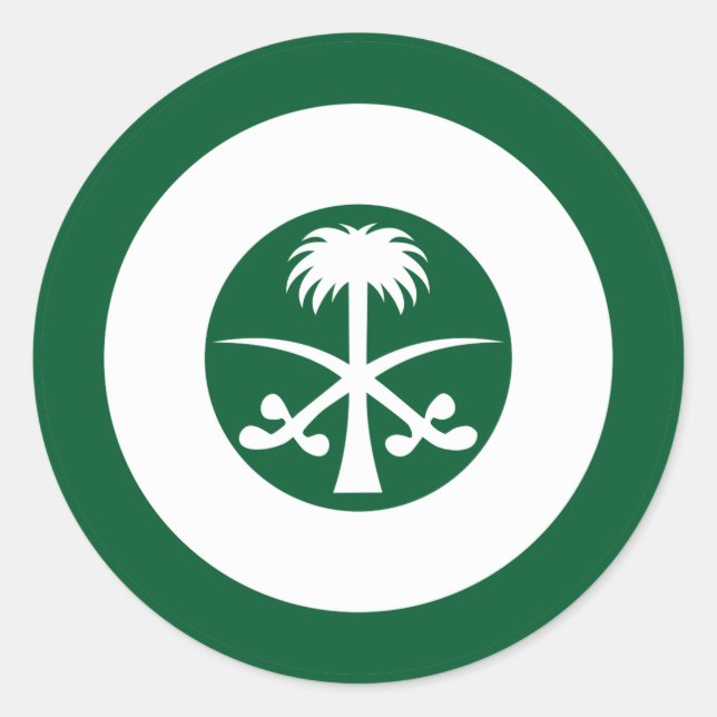 Saudi Arabia roundel country flag symbol army avia Classic Round Sticker (Front)