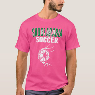 Saudi Arabia Soccer Ball In Net Saudi Football Su T-Shirt