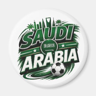 Saudi Arabia Soccer Fan | Green Football Suppo Magnet
