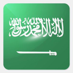 Saudi Arabia square glossy flag Sticker