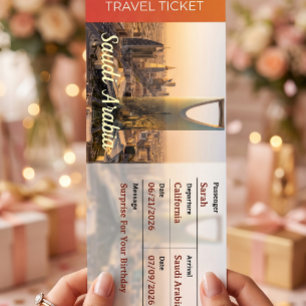Saudi Arabia Trip Surprise Boarding Pass Invitation