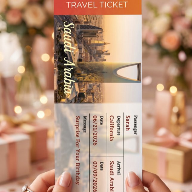 Saudi Arabia Trip Surprise Boarding Pass Invitation (Creator Uploaded)