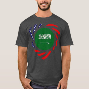 Saudi Arabian American Multinational Patriot Flag  T-Shirt