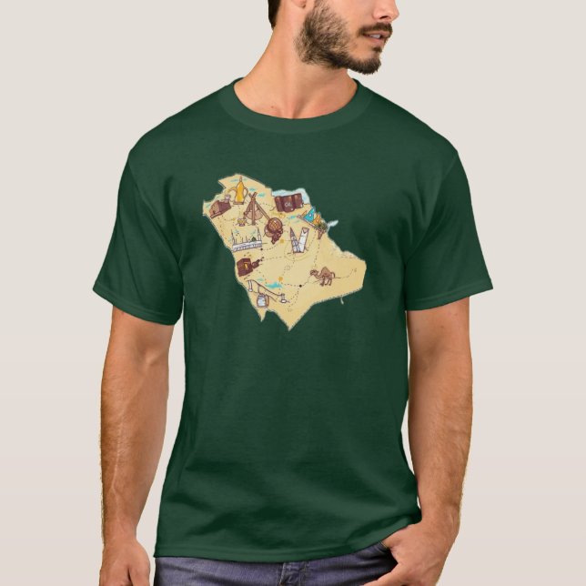 saudi arabian map t shirt (Front)