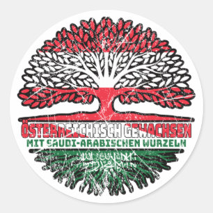 Saudi-Arabien Saudi-arabisch Österreich Classic Round Sticker