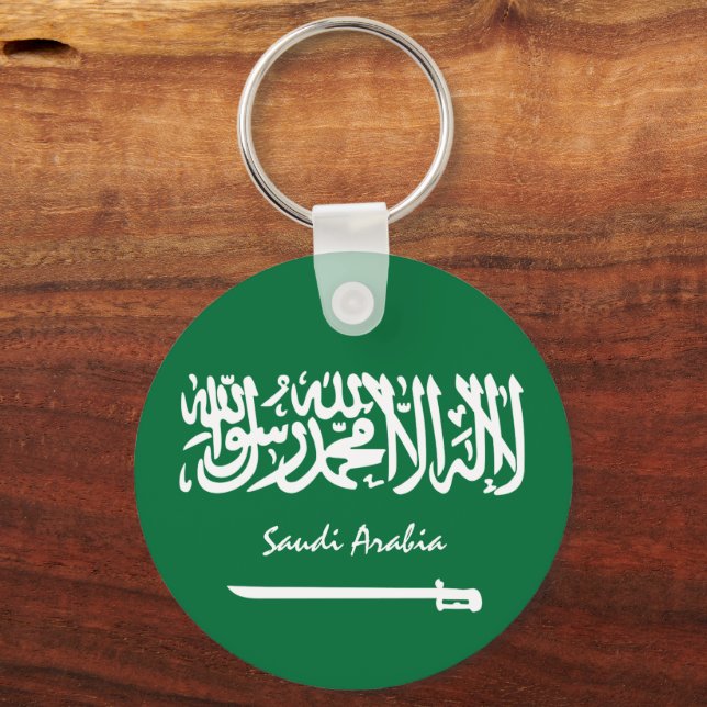 Saudi Flag & Saudi Arabia holiday, patriots /sport Key Ring (Front)