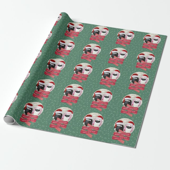 'Saudi HABIBI eggs' fun wrapping paper green (Unrolled)