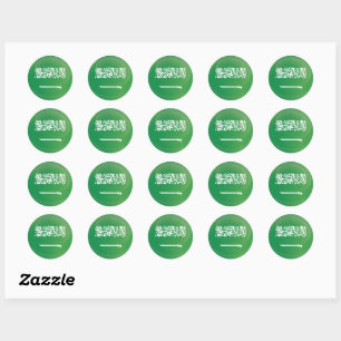 Saudi  Round Icon Flag Classic Round Sticker