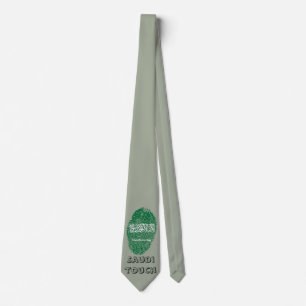 Saudi touch fingerprint flag tie
