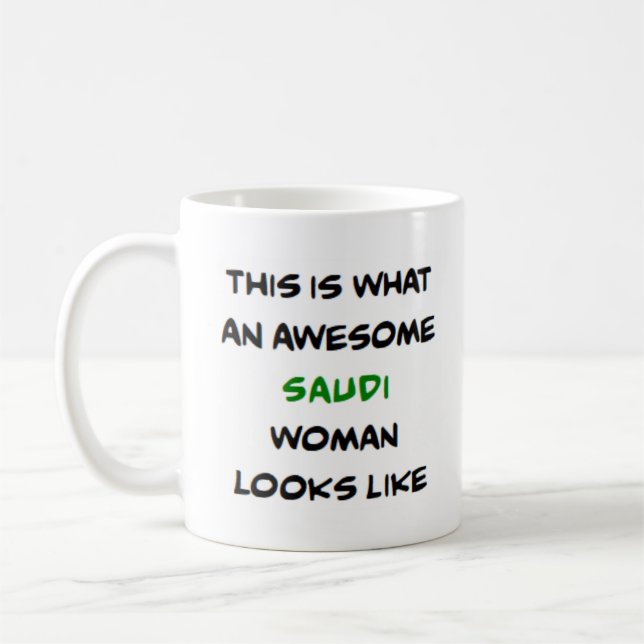 saudi woman, awesome coffee mug (Left)
