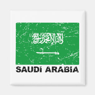 Saudia Arabia Vintage Flag Magnet