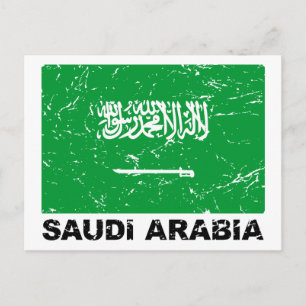 Saudia Arabia Vintage Flag Postcard
