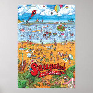 Saugatuck Beach Poster (Small 13" x 19")