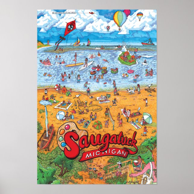 Saugatuck Beach Poster (Small 13" x 19") (Front)